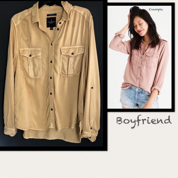 American Eagle Outfitters Tops - AEO boyfriend utility shirt